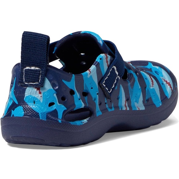 Western Chief Quest Pop Heart Clog Sandal Slip On Sz 1 Toddler Blue Sharks - Picture 9 of 9